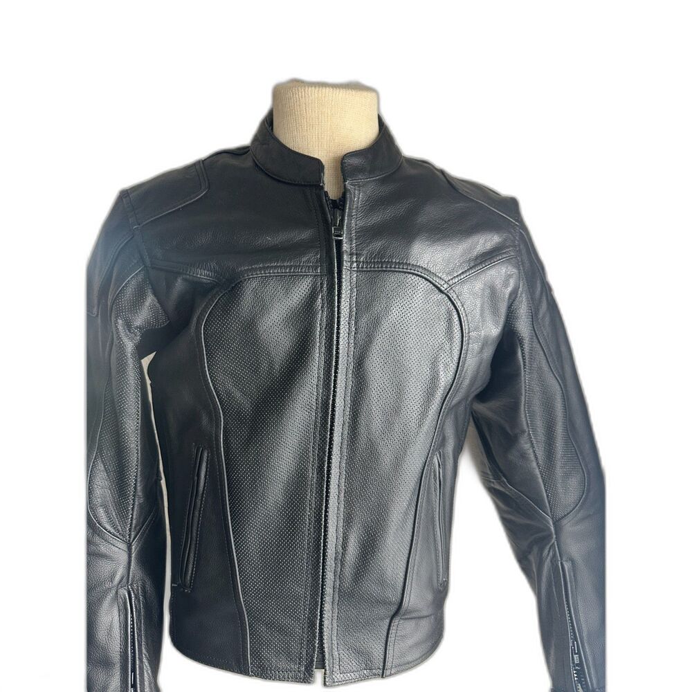 BILT Motorcycle Men Leather Jacket US 40 Mesh Padded Motocross Riding Jacket EUC